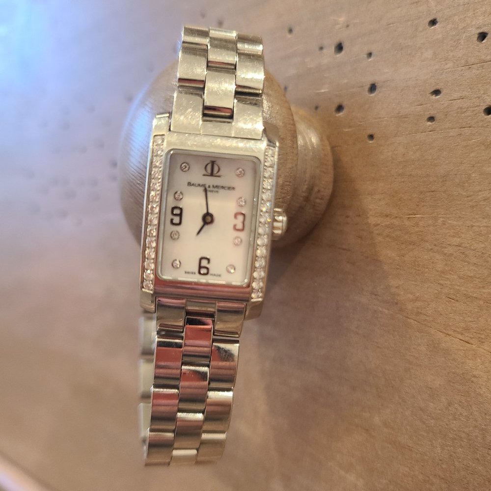 Diamond and mother-of-pearl Baume & Mercier ladies watch